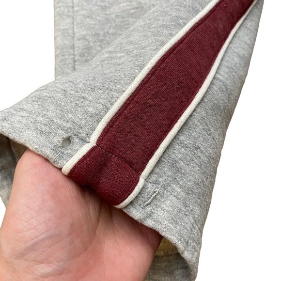 Vintage 70s Nike Gray‎ Burgundy Track Pants Women's Sz M Strips Embroidered Logo - Picture 5 of 9